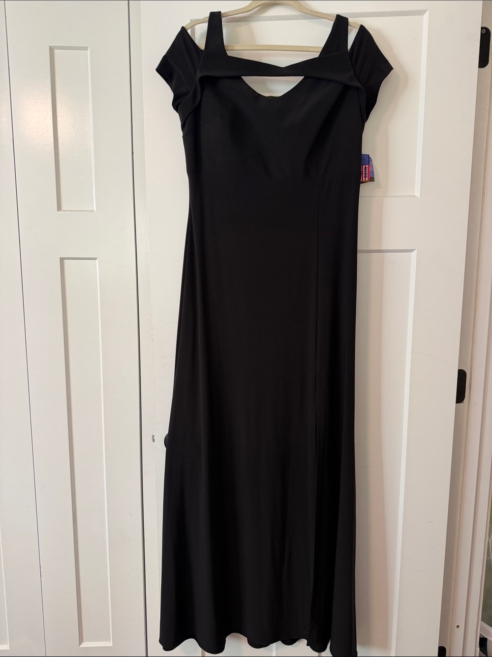 Night Way Collections Black Off-Shoulder Maxi Gown